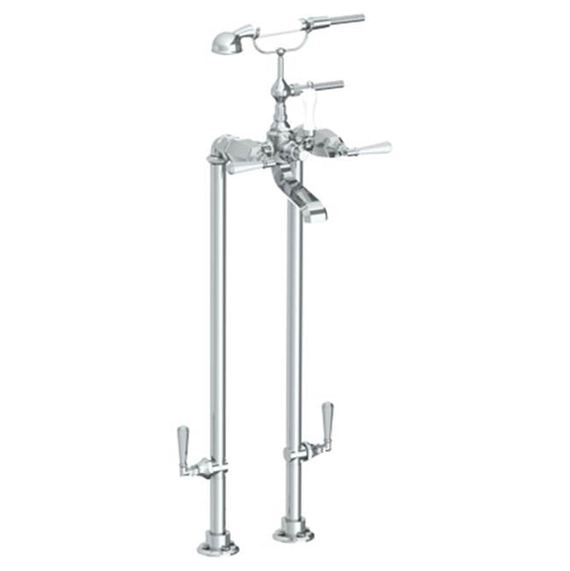 Watermark - Floor Standing Bath Set with Hand Shower and Shut-Off Valves - Vintage Copper