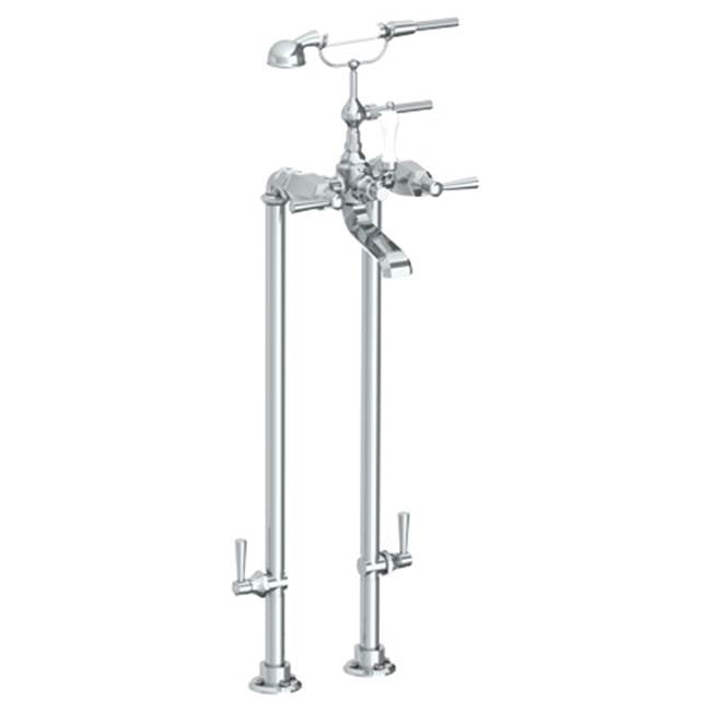 Watermark - Floor Standing Bath Set with Hand Shower and Shut-Off Valves - Vintage Copper