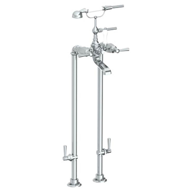 Watermark - Floor Standing Bath Set with Hand Shower and Shut-Off Valves - Vintage Copper
