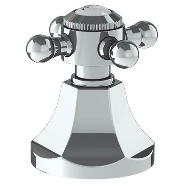 Watermark - Trim For Deck Mounted Valve. Porcelain cross buttons engraved ''HOT'' - Pvd Polished Brass
