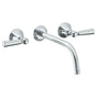 Watermark - Wall Mounted 3 Hole Lavatory Set with 11'' CTC Spout - Vintage Copper