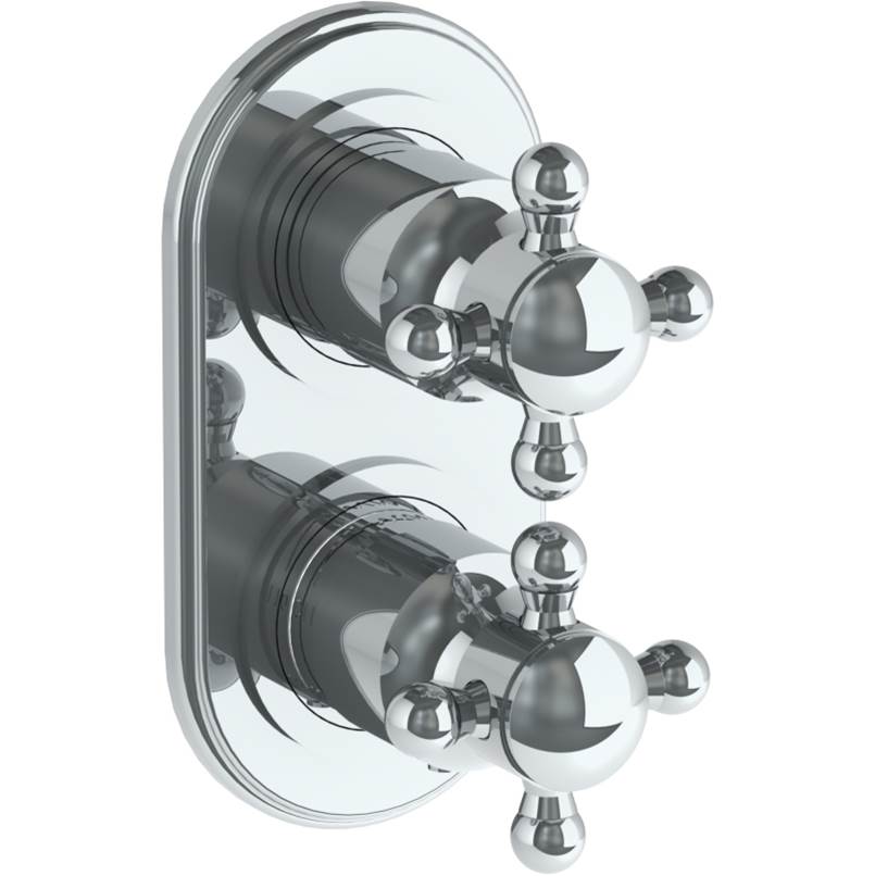 Watermark - Wall Mounted Mini Thermostatic Shower Trim with built-in control, 3 1/2'' - Vintage Copper