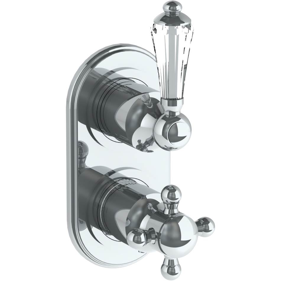 Watermark - Wall Mounted Mini Thermostatic Shower Trim with built-in control, 3 1/2'' - Vintage Copper