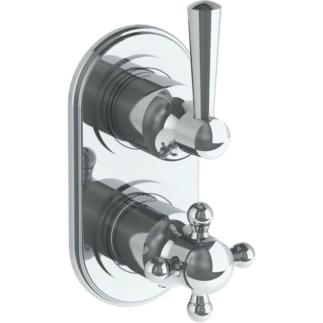 Watermark - Wall Mounted Mini Thermostatic Shower Trim with built-in control, 3 1/2'' - Vintage Copper