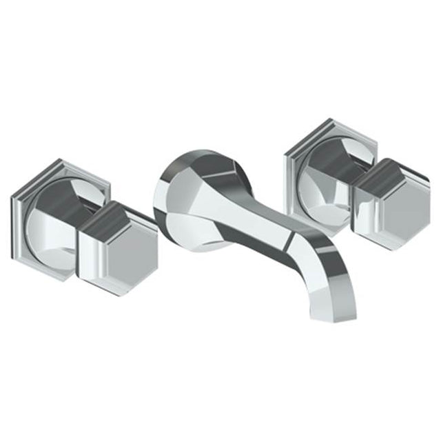 Watermark - Wall Mounted 3 Hole Lavatory Set with 6 3/4'' CTC Spout - Vintage Copper