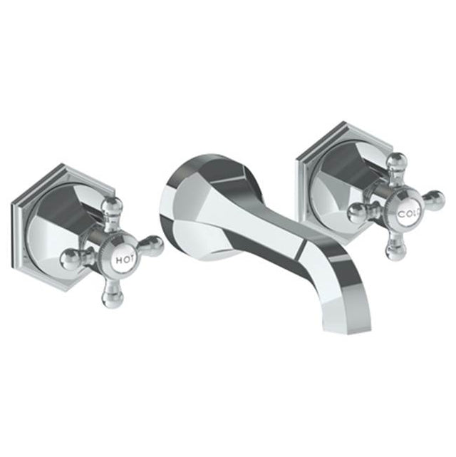 Watermark - Wall Mounted 3 Hole Lavatory Set with 6 3/4'' CTC Spout - Vintage Copper