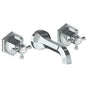 Watermark - Wall Mounted 3 Hole Lavatory Set with 6 3/4'' CTC Spout - Vintage Copper