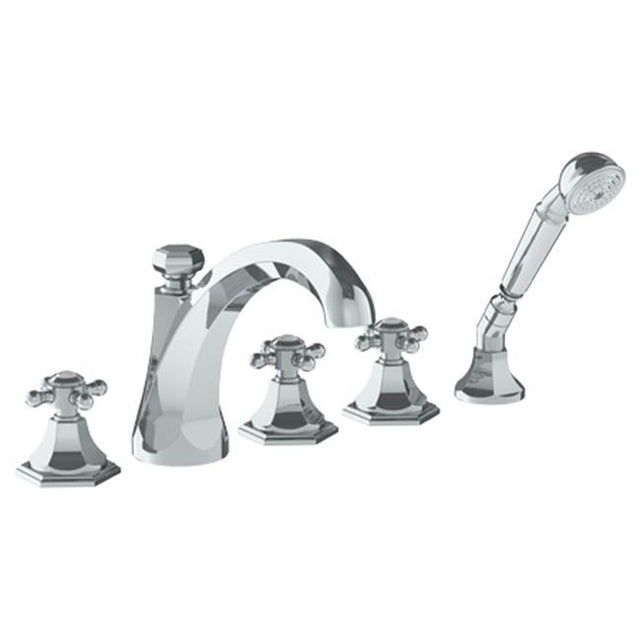 Watermark - Deck Mounted 5 Hole Extended Bath Set - Vintage Copper