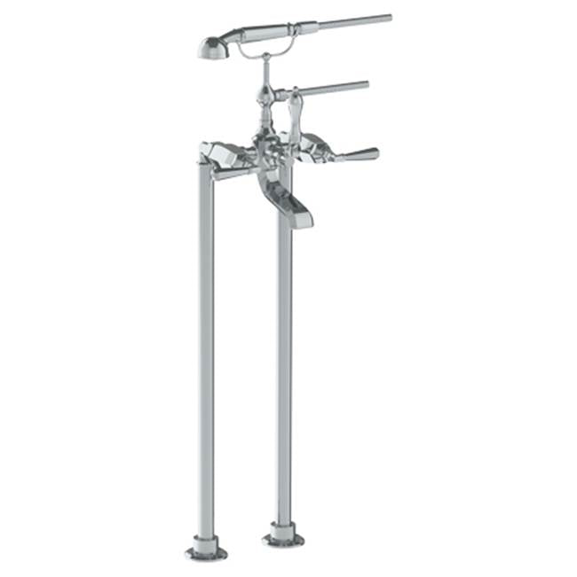 Watermark - Floor Standing Bath Set with Hand Shower - Vintage Copper