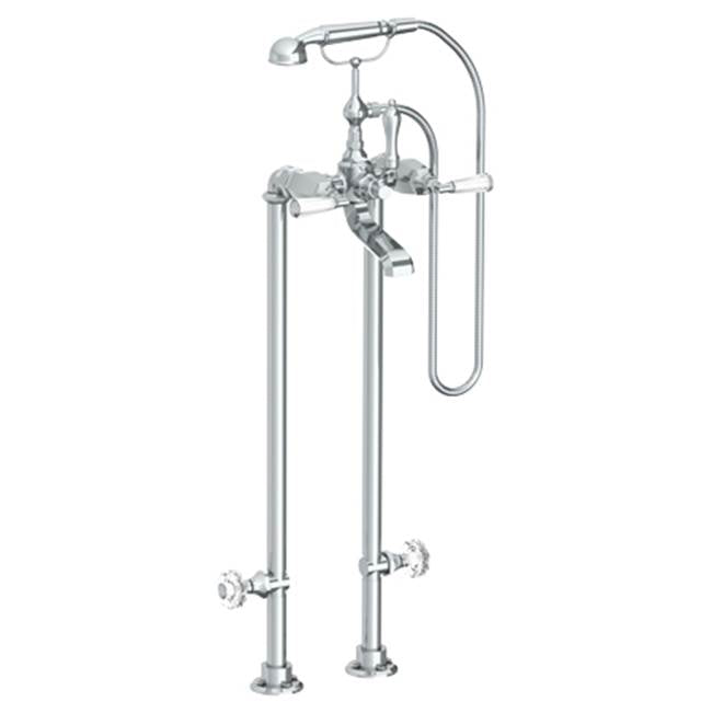 Watermark - Floor Standing Bath Set with Hand Shower and Shut-Off Valves - Vintage Copper