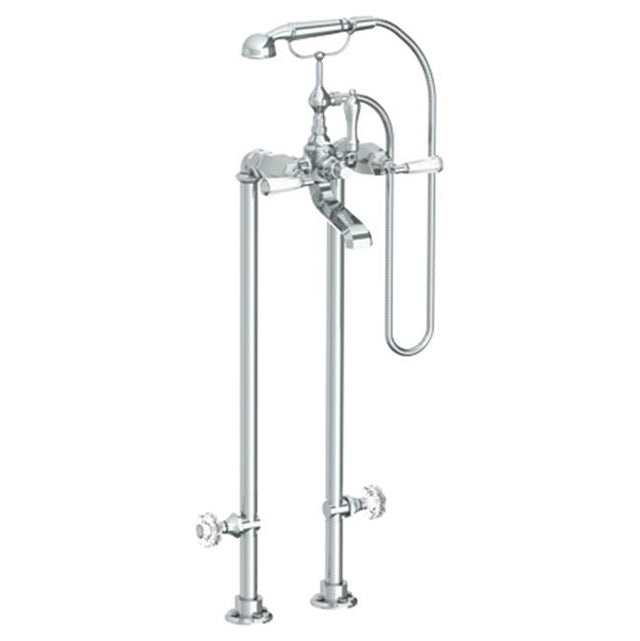 Watermark - Floor Standing Bath Set with Hand Shower and Shut-Off Valves - Vintage Copper