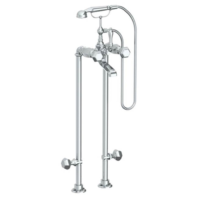 Watermark - Floor Standing Bath Set with Hand Shower and Shut-Off Valves - Vintage Copper