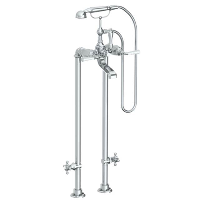 Watermark - Floor Standing Bath Set with Hand Shower and Shut-Off Valves - Vintage Copper