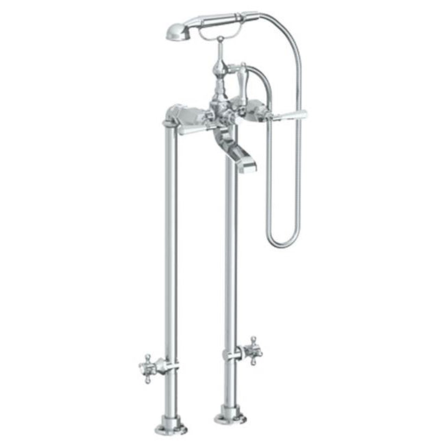 Watermark - Floor Standing Bath Set with Hand Shower and Shut-Off Valves - Vintage Copper