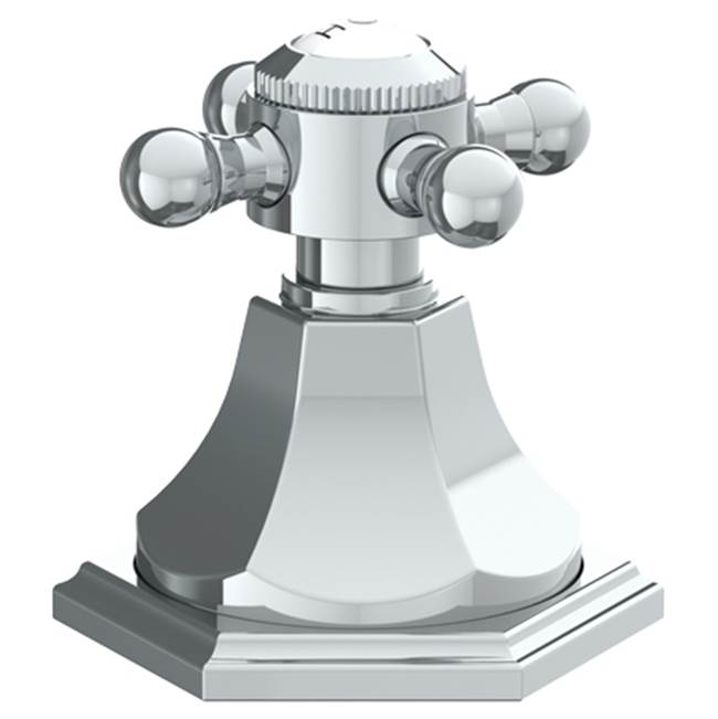 Watermark - Trim For Deck Mounted Valve. Porcelain cross button on XX trim engraved ''HOT'' - Gun Metal