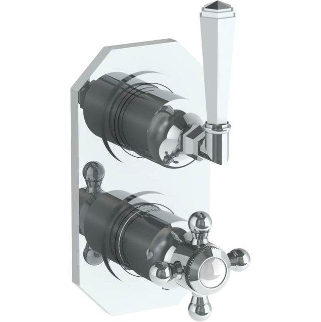 Watermark - Wall Mounted Mini Thermostatic Shower Trim with built-in control, 3 1/2'' - Vintage Copper