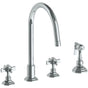 Watermark - Deck Mounted 4 Hole Gooseneck Kitchen Set -  Includes Side Spray - Vintage Copper