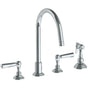 Watermark - Deck Mounted 4 Hole Gooseneck Kitchen Set -  Includes Side Spray - Vintage Copper