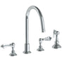 Watermark - Deck Mounted 4 Hole Gooseneck Kitchen Set -  Includes Side Spray - Vintage Copper