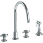 Watermark - Deck Mounted 4 Hole Gooseneck Kitchen Set -  Includes Side Spray - Vintage Copper