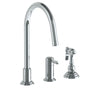 Watermark - Deck Mounted 3 Hole Gooseneck Kitchen Faucet - Includes Side Spray - Vintage Copper