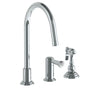 Watermark - Deck Mounted 3 Hole Gooseneck Kitchen Faucet - Includes Side Spray - Vintage Copper