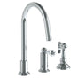 Watermark - Deck Mounted 3 Hole Gooseneck Kitchen Faucet - Includes Side Spray - Vintage Copper