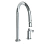 Watermark - Deck Mounted 2 Hole Gooseneck Kitchen Faucet with Pull Down Spray - Vintage Copper
