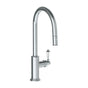 Watermark - Deck Mounted 1 Hole Gooseneck Kitchen Faucet with Pull Down Spray - High Spout - Vintage Copper