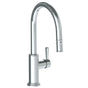 Watermark - Deck Mounted 1 Hole Gooseneck Kitchen Faucet with Pull Down Spray - Low Spout - Vintage Copper