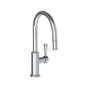 Watermark - Deck Mounted 1 Hole Gooseneck Kitchen Faucet with Pull Down Spray - Low Spout - Vintage Copper