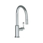 Watermark - Deck Mounted 1 Hole Gooseneck Kitchen Faucet with Pull Down Spray - Low Spout - Vintage Copper