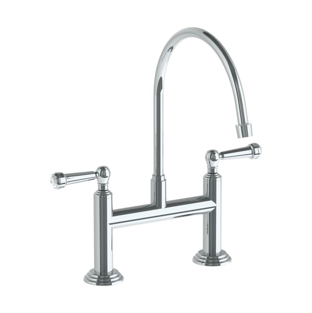 Watermark - Deck Mounted Bridge Extended Gooseneck Kitchen Faucet - Vintage Copper