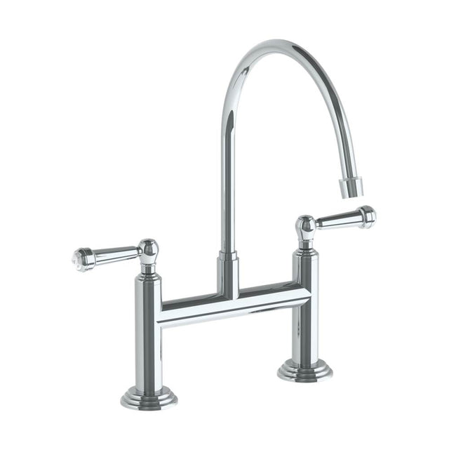 Watermark - Deck Mounted Bridge Extended Gooseneck Kitchen Faucet - Vintage Copper