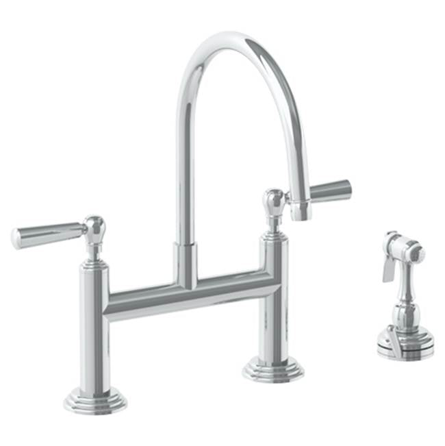 Watermark - Deck Mounted Bridge Kitchen Faucet with Independent Side Spray - Vintage Copper