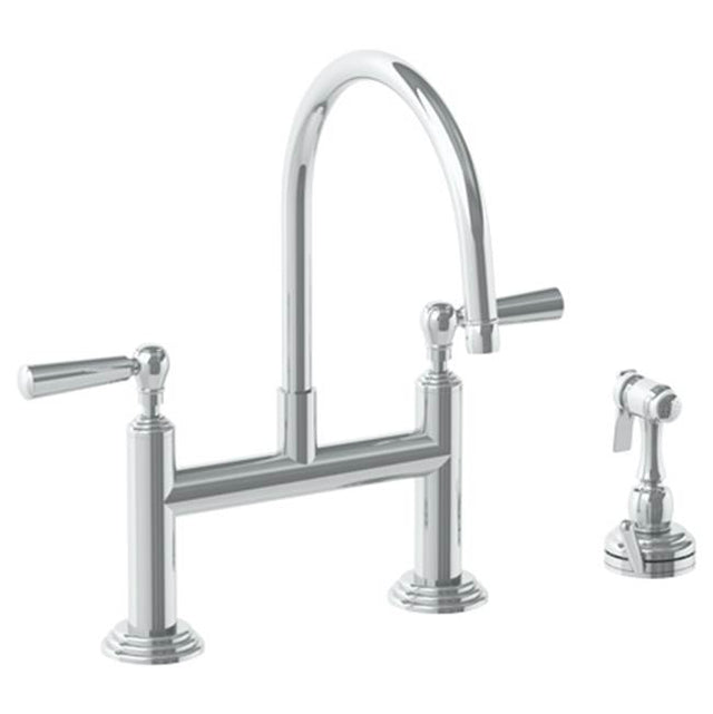 Watermark - Deck Mounted Bridge Kitchen Faucet with Independent Side Spray - Vintage Copper