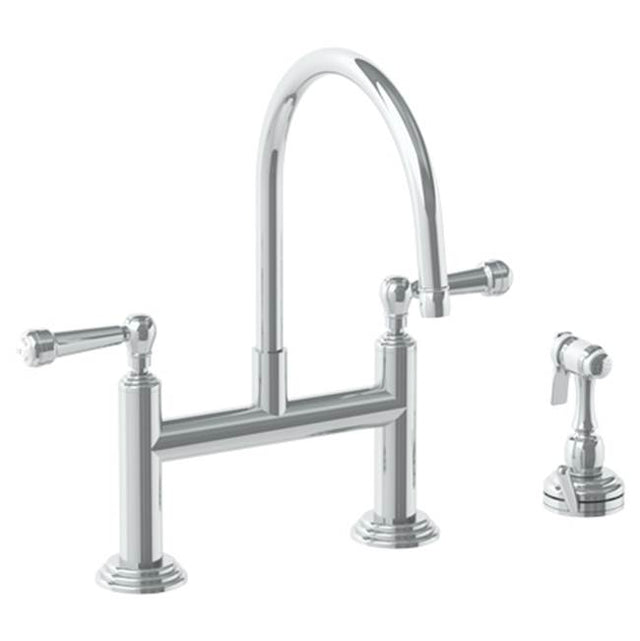Watermark - Deck Mounted Bridge Kitchen Faucet with Independent Side Spray - Vintage Copper