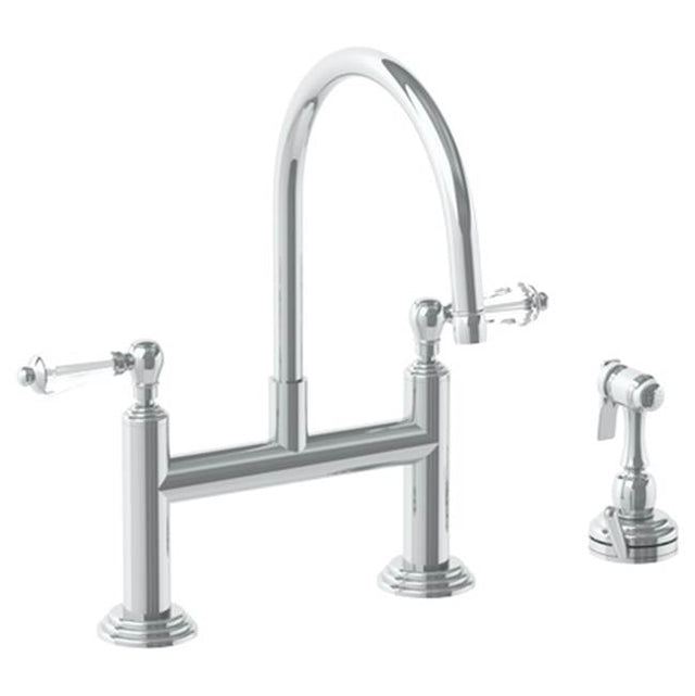 Watermark - Deck Mounted Bridge Kitchen Faucet with Independent Side Spray - Vintage Copper