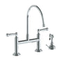 Watermark - Deck Mounted Bridge Extended Gooseneck Kitchen Faucet with Independent Side Spray - Vintage Copper