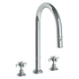 Watermark - Deck Mounted 3 Hole Gooseneck Kitchen Faucet with Pull Down Spray - Vintage Copper