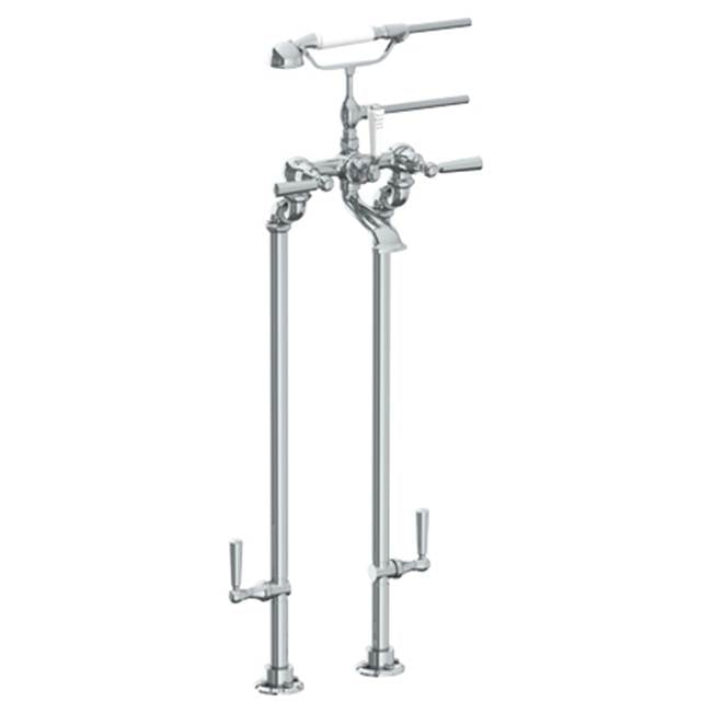 Watermark - Floor Standing Bath Set with Hand Shower and Shut-Off Valves - Vintage Copper