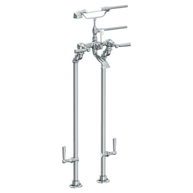 Watermark - Floor Standing Bath Set with Hand Shower and Shut-Off Valves - Vintage Copper