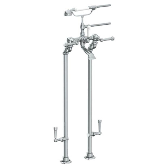 Watermark - Floor Standing Bath Set with Hand Shower and Shut-Off Valves - Vintage Copper