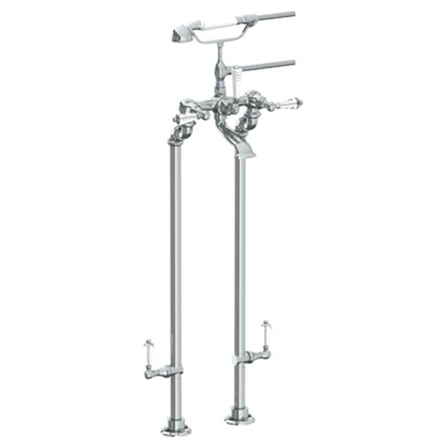 Watermark - Floor Standing Bath Set with Hand Shower and Shut-Off Valves - Vintage Copper