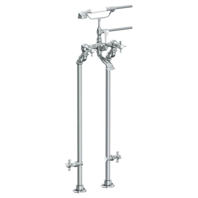 Watermark - Floor Standing Bath Set with Hand Shower and Shut-Off Valves - Vintage Copper
