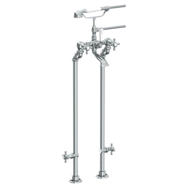 Watermark - Floor Standing Bath Set with Hand Shower and Shut-Off Valves - Vintage Copper