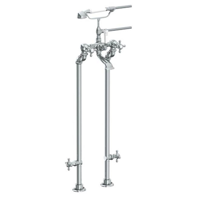 Watermark - Floor Standing Bath Set with Hand Shower and Shut-Off Valves - Vintage Copper