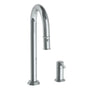 Watermark - Deck Mounted 2 Hole Gooseneck Prep Faucet with Pull Down Spray - Vintage Copper