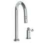 Watermark - Deck Mounted 2 Hole Gooseneck Prep Faucet with Pull Down Spray - Vintage Copper