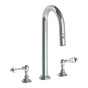 Watermark - Deck Mounted 3 Hole Gooseneck Top Prep Faucet with Pull Down Spray - Vintage Copper